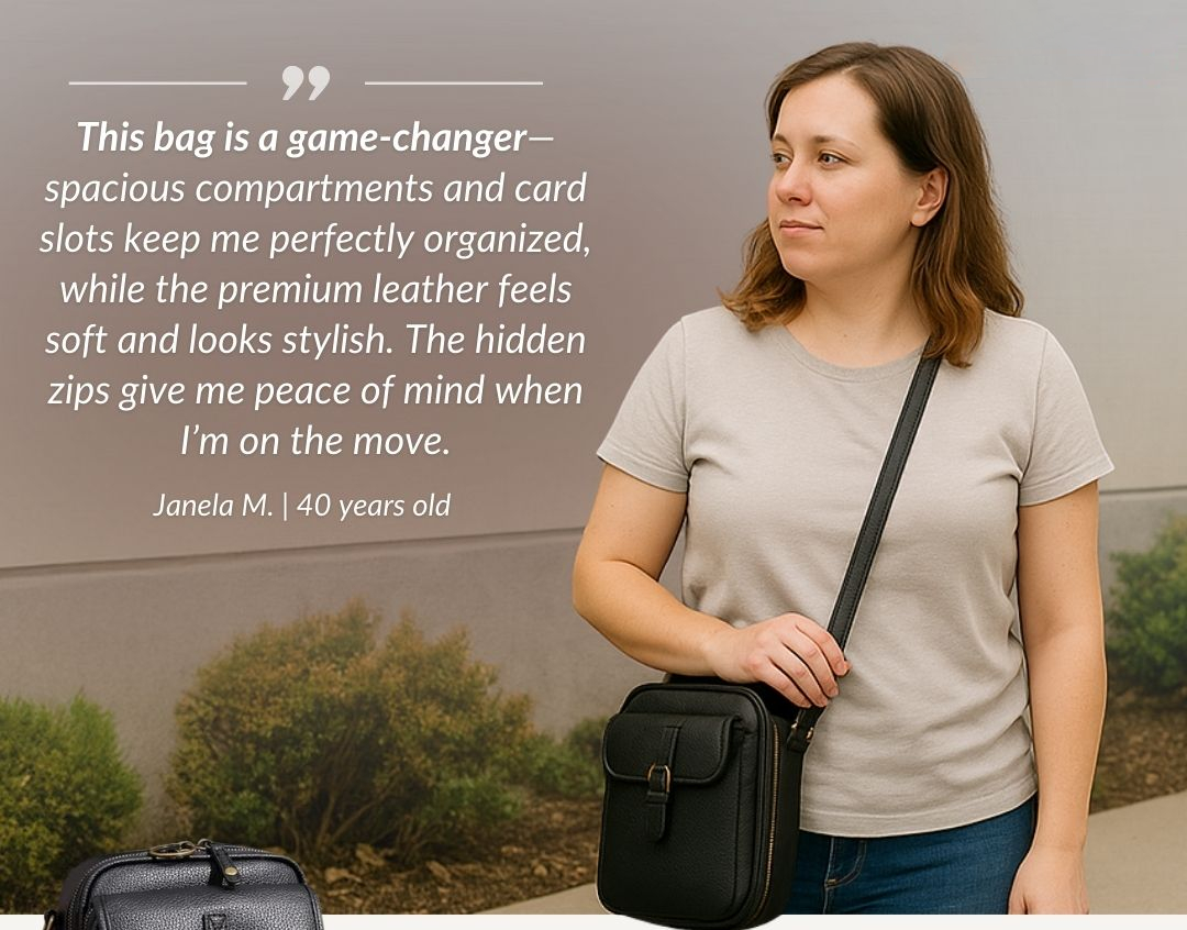 Double Pocket Crossbody Organizer Bag