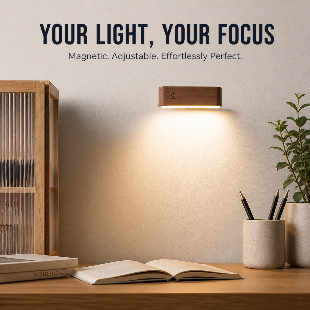 VeloLumina — Mount a Cordless Reading Light Anywhere and Aim Your Glow in Seconds