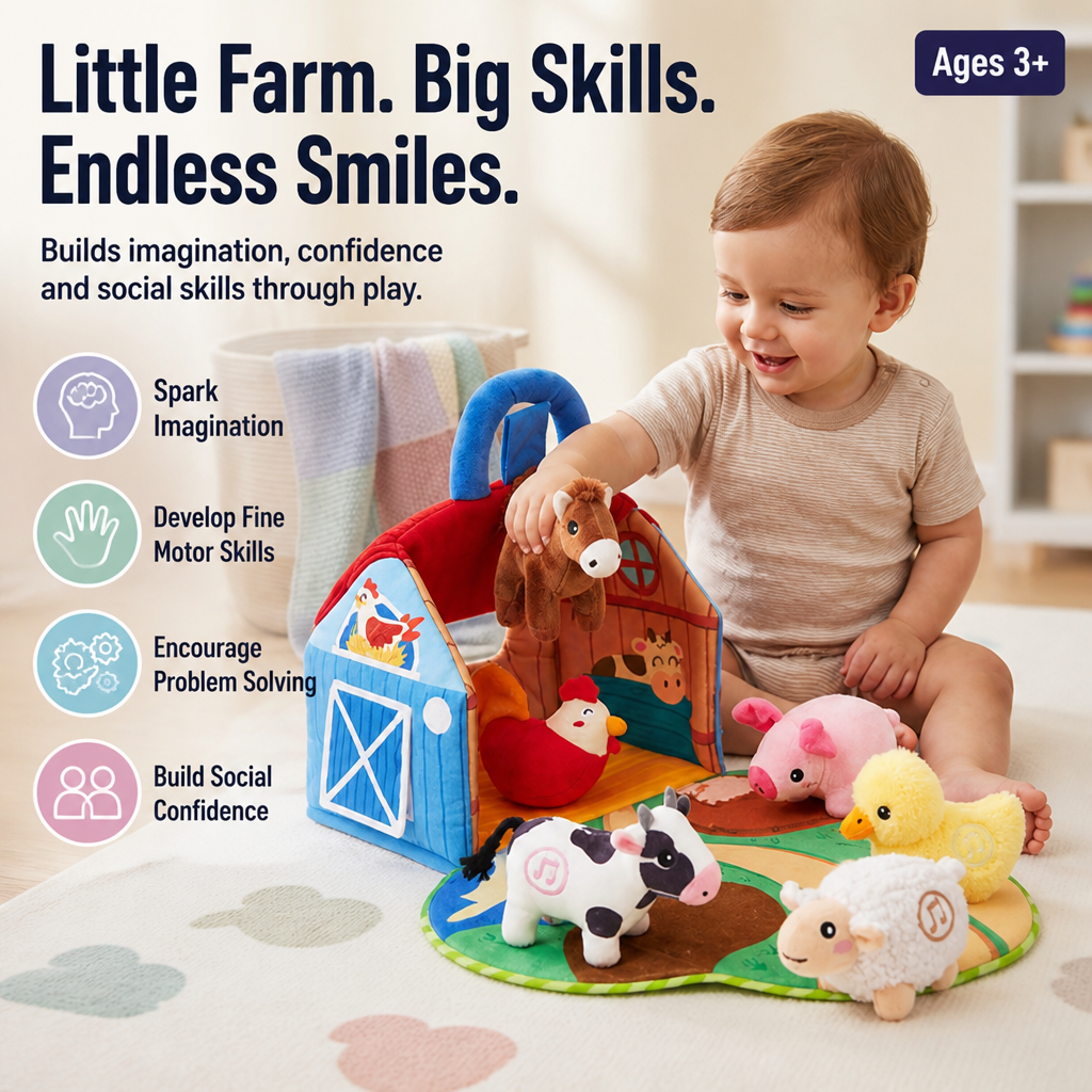 PetalNest Interactive Farm Set — Ignite Wonder and Confidence with Every Soft, Sound-Filled Adventure