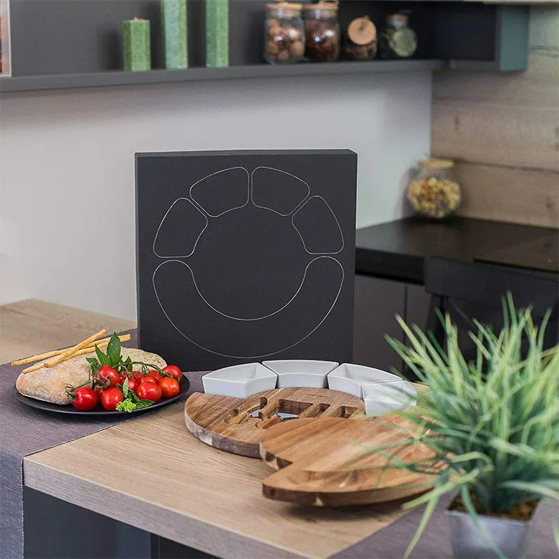 LuxeServe - Acacia Cheese Board & Knife Set