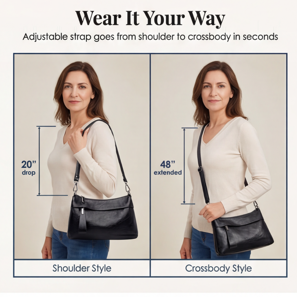 Carria™- Soft Leather Crossbody With 3 Compartments