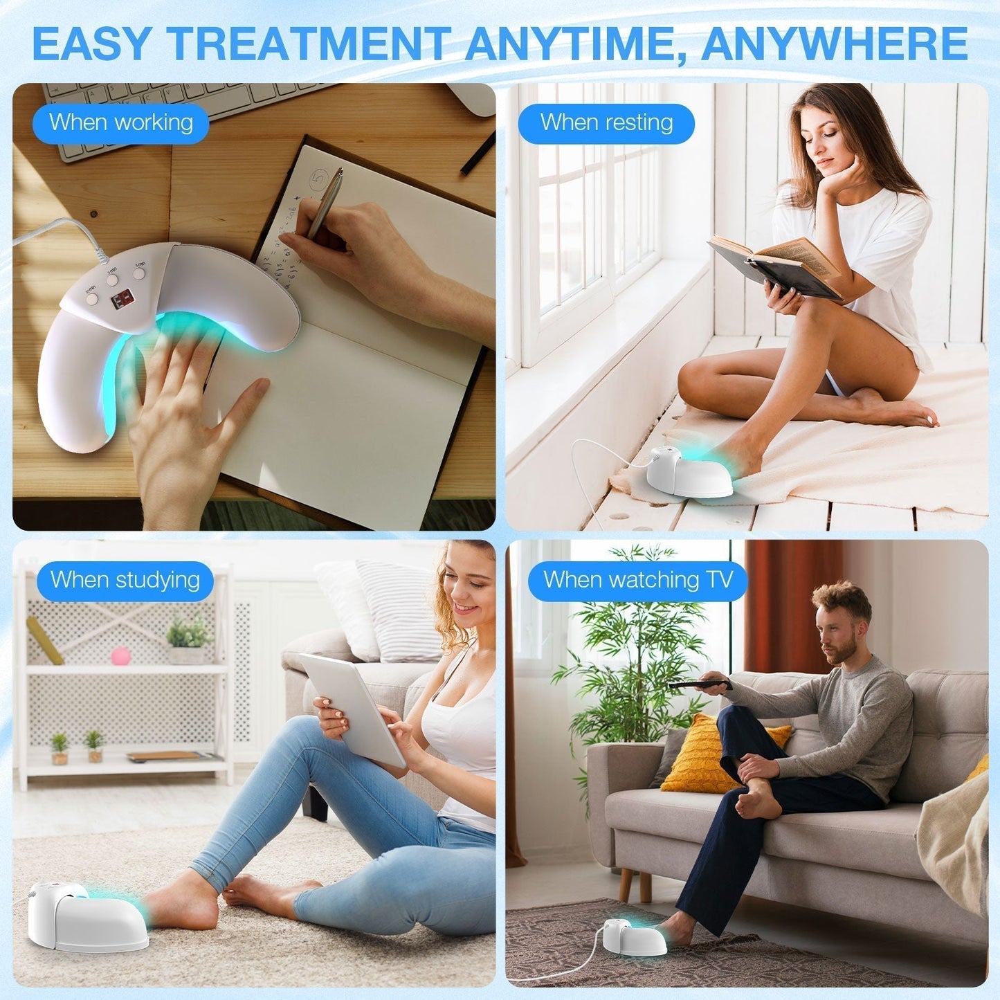 Home Device for Treating Nail Fungus on Multiple Toenails