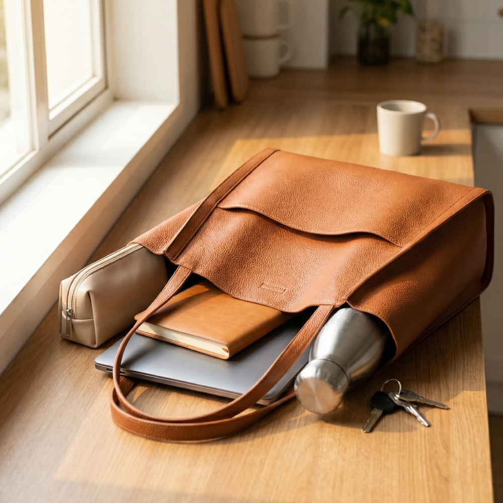 CARESSA™ – Soft Leather Multi Pocket Shoulder Bag