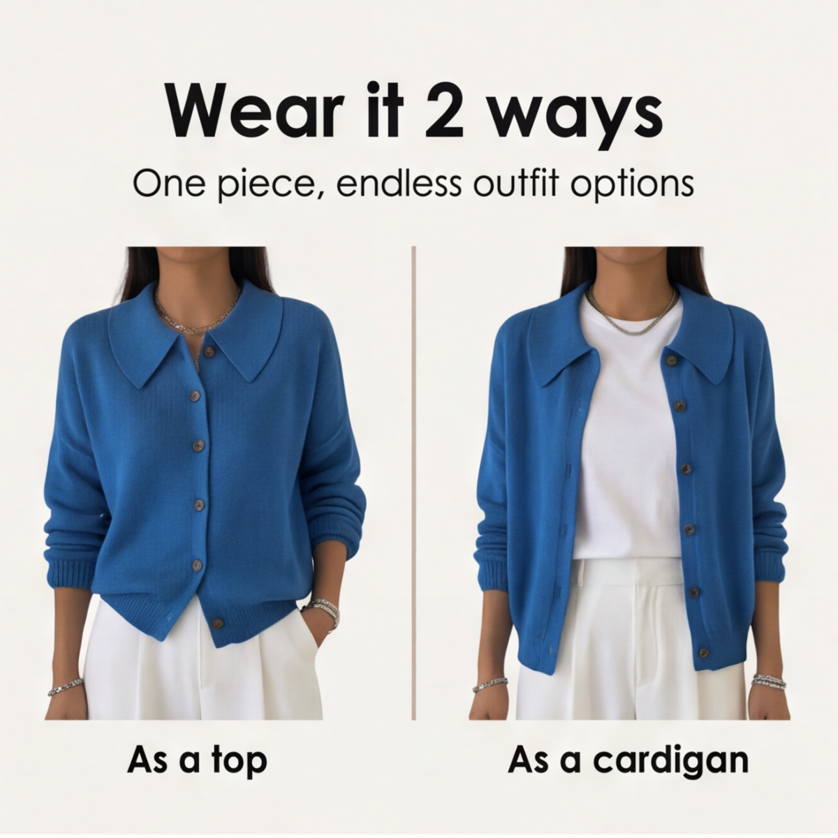 Collete™- Soft Knit Cardigan With Peter Pan Collar