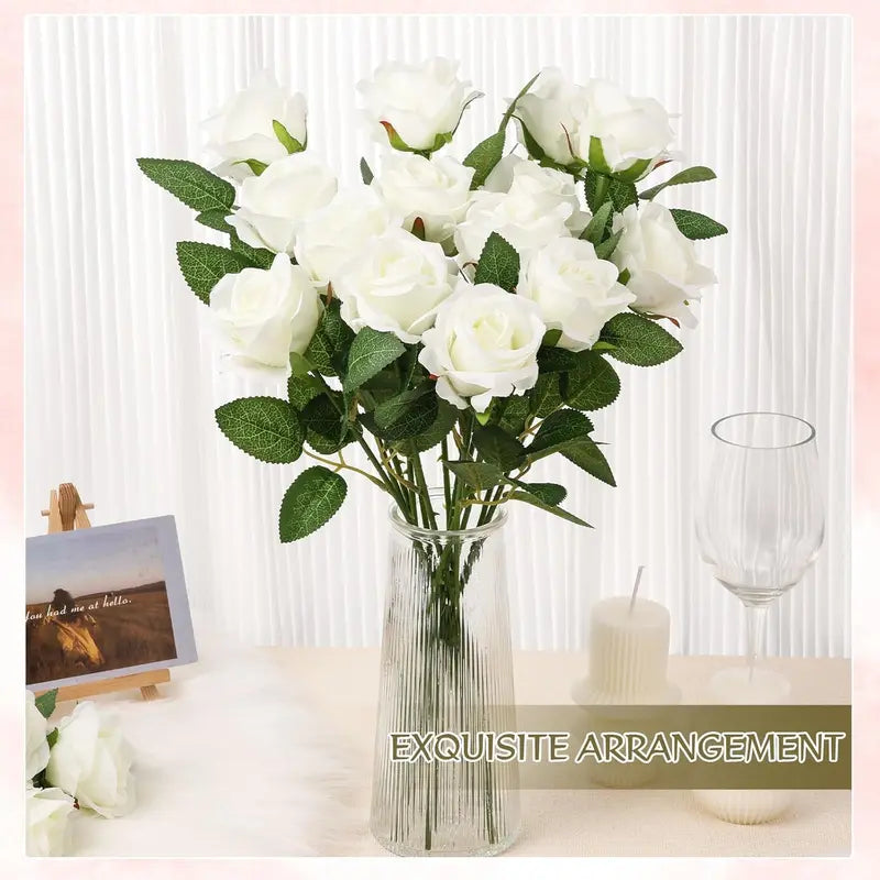48 Realistic Silk Flower Bouquet for Home & Wedding Decor