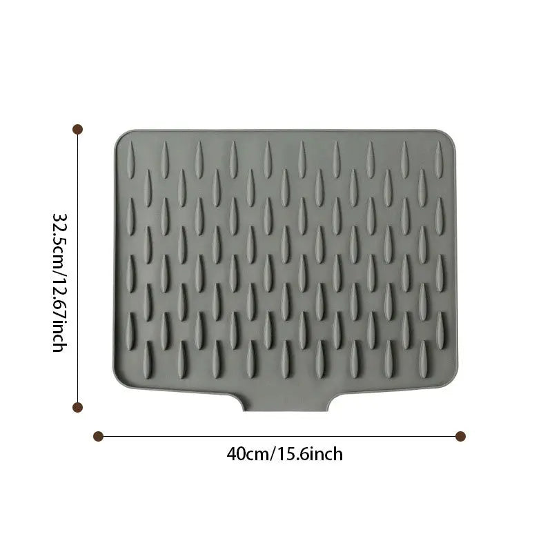 HydroShield Mat — Silicone Dish Drying Mat with Drain Design