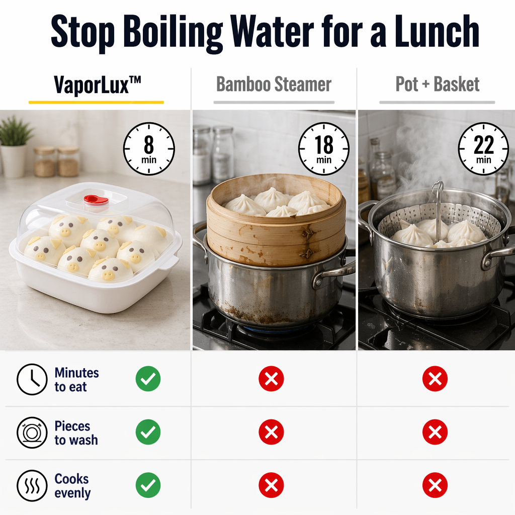 Microwave Steamer for Dumplings and Vegetables
