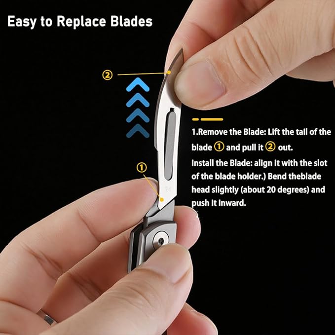Folding Scalpel Knife with Replaceable Blades for Precision Cutting