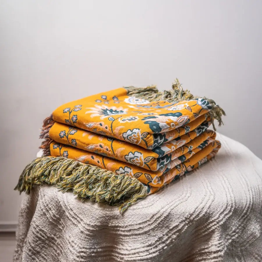 Vintage Throw Blanket Flower Sofa Cover