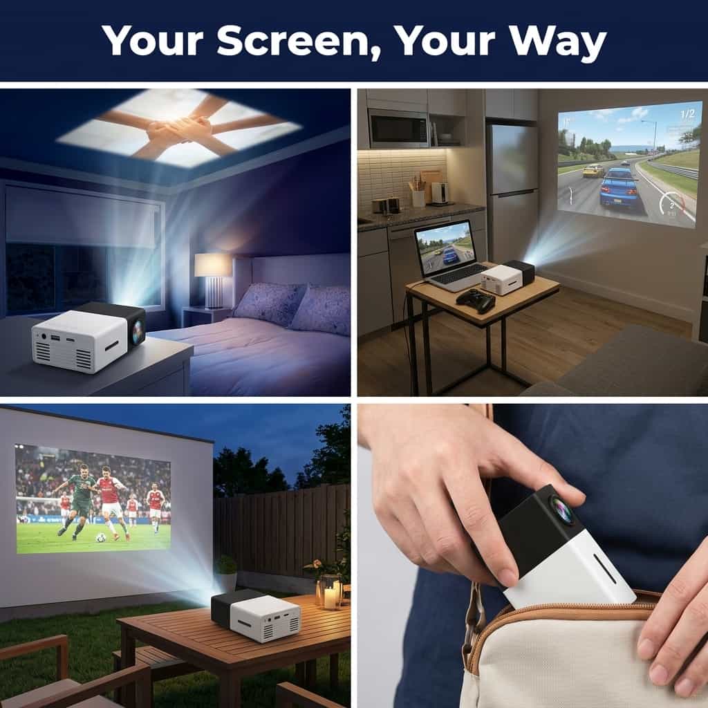 Portable Mini Projector - Movies Anywhere