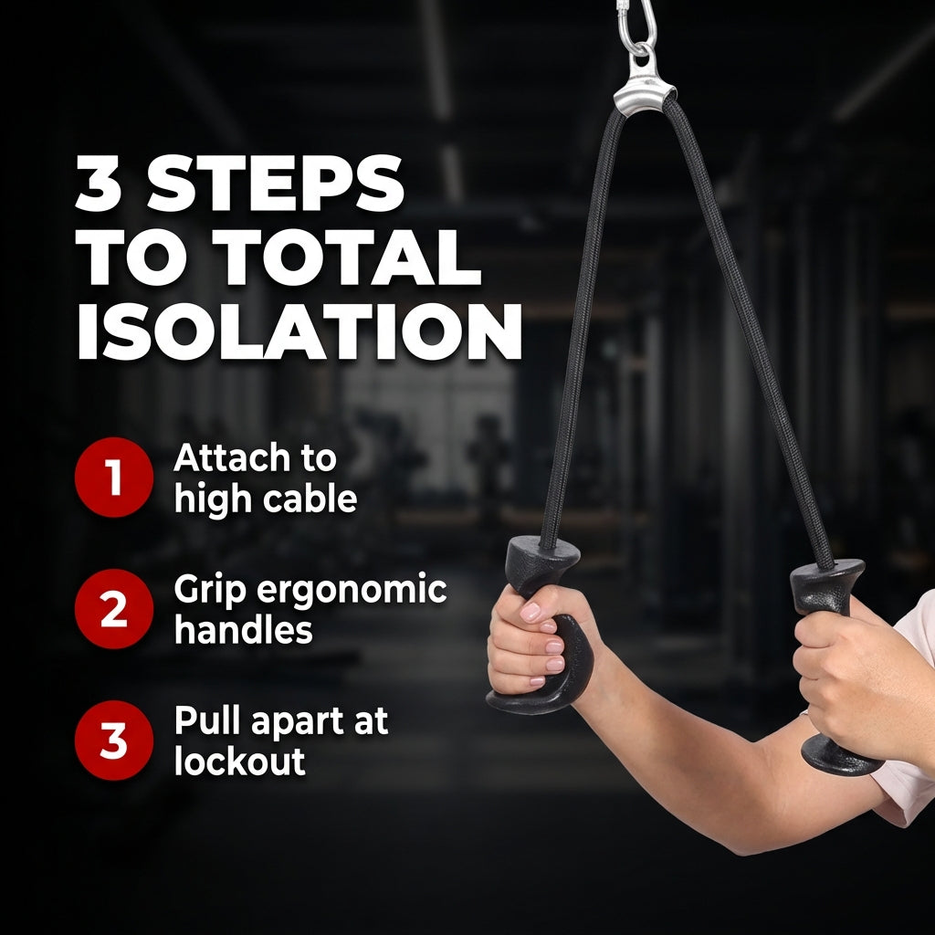 TriPull Tricep Rope with Ergonomic Handles