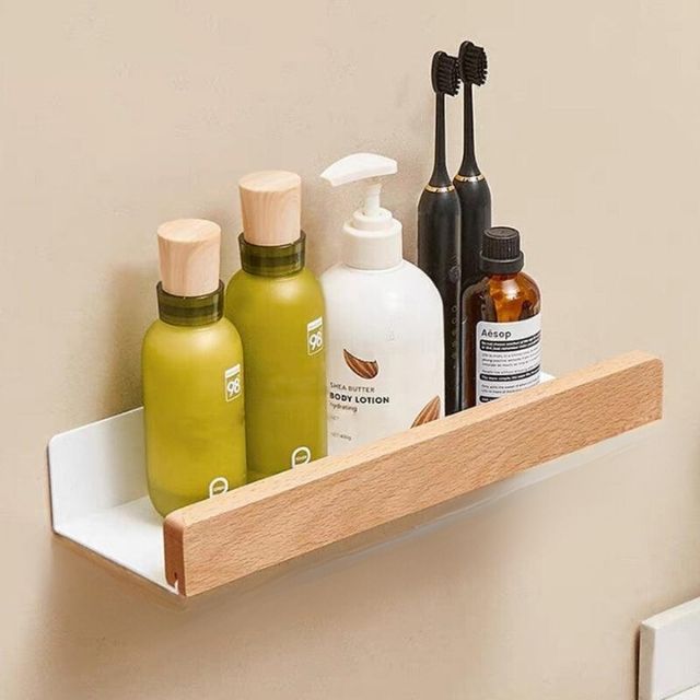 WoodHaven - Rustic Wooden Bathroom Shelf