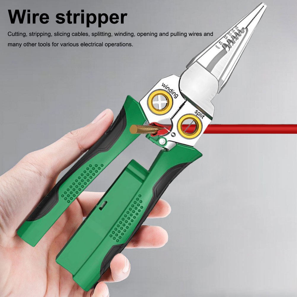 8 in 1 Wire Stripper Twister for Cutting and Pulling Wires Cable Scissors,Voltage Tester Pliers
