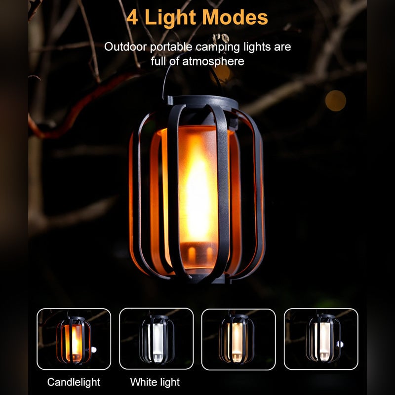 Dual-Flame Solar Lantern – Flickering Outdoor Garden Light