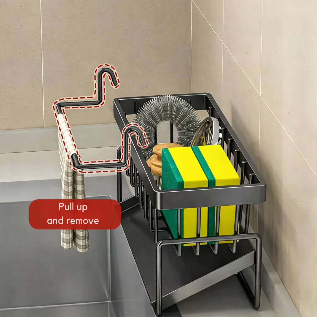 Kitchen Sink Organizer | Rust-Resistant | Includes Towel Bar | AquaRack
