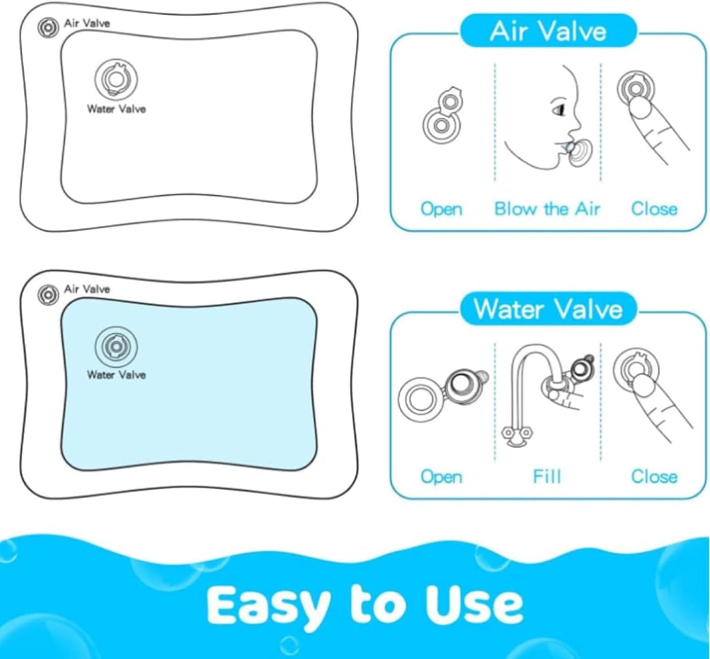 Inflatable Sensory Water Mat Pet Bed for Play and Cooling