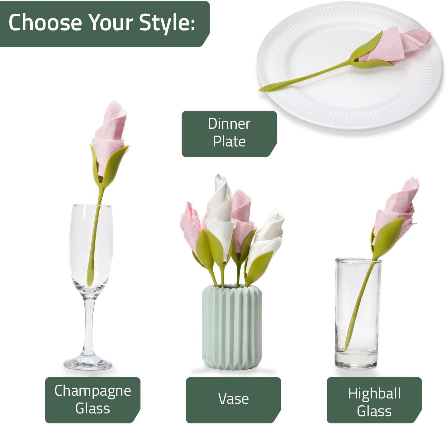 Florenza Napkin Flower Creator for Tabletop Decor