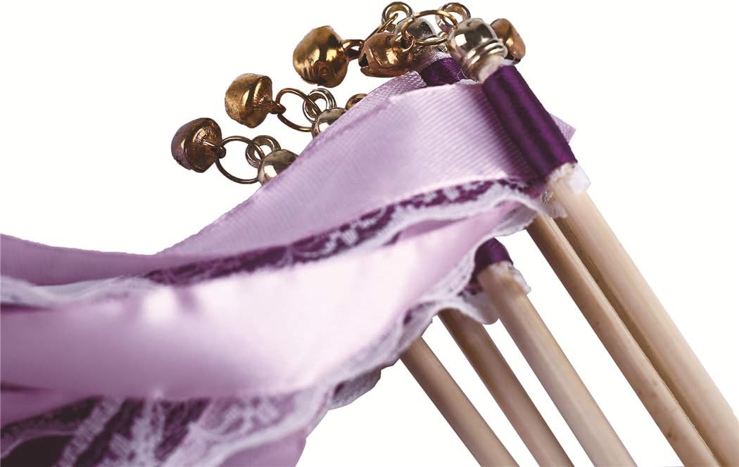 Lace Ribbon Stick Wands Christmas Birthday Party Streamers Wands Fairy Stick for Wedding
