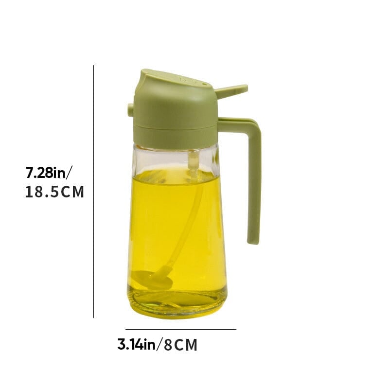 Dual-Function Glass Oil Dispenser and Sprayer for Kitchen Applications