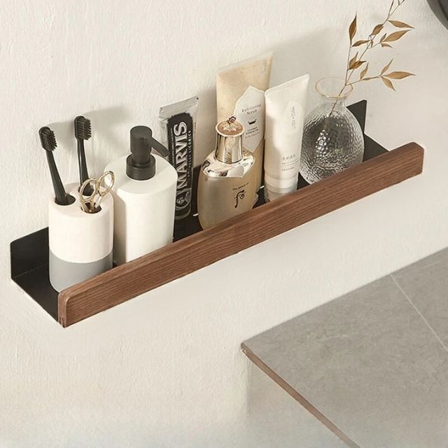 WoodHaven - Rustic Wooden Bathroom Shelf