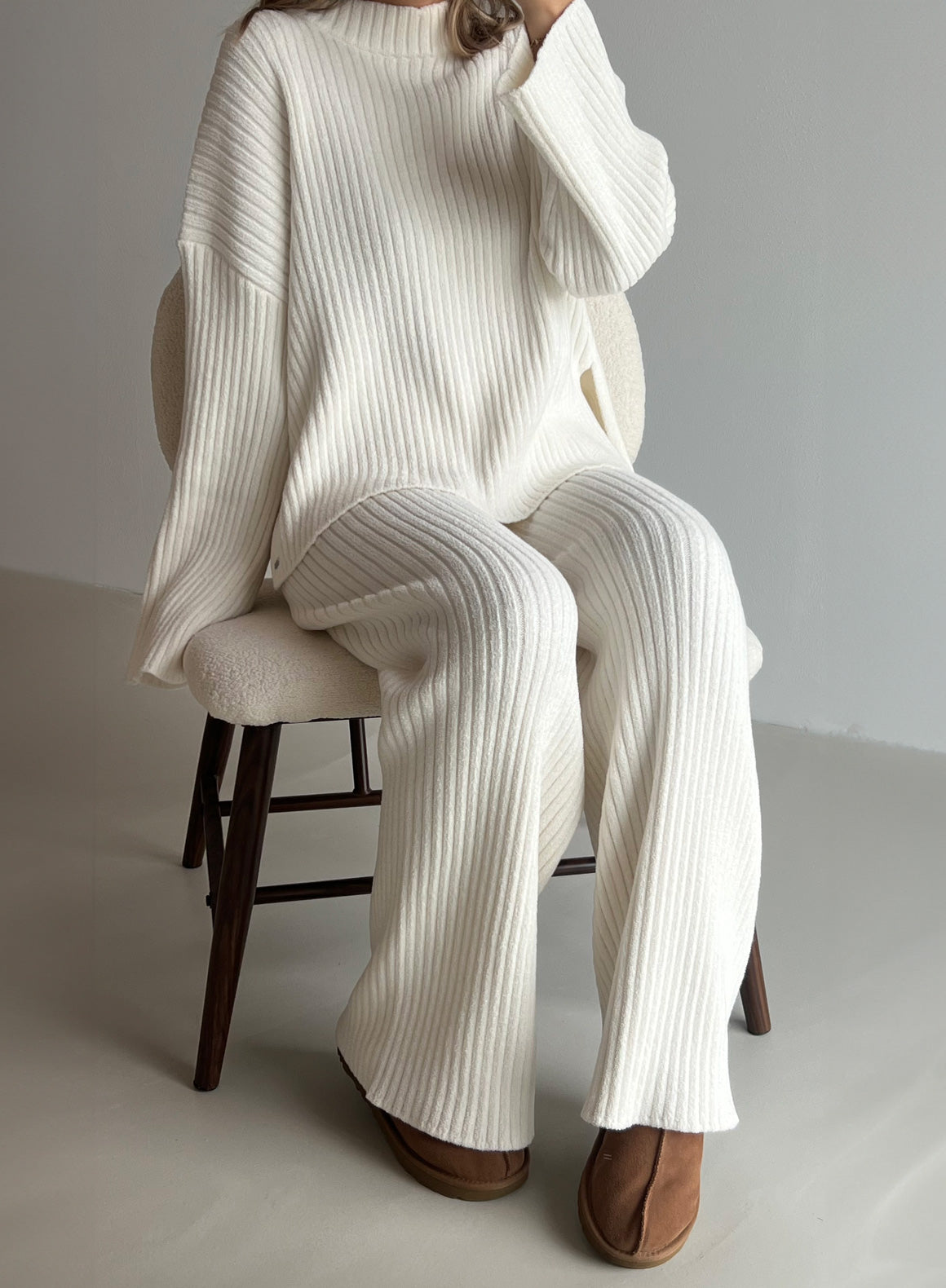 Celine | Almond White Corduroy Pants