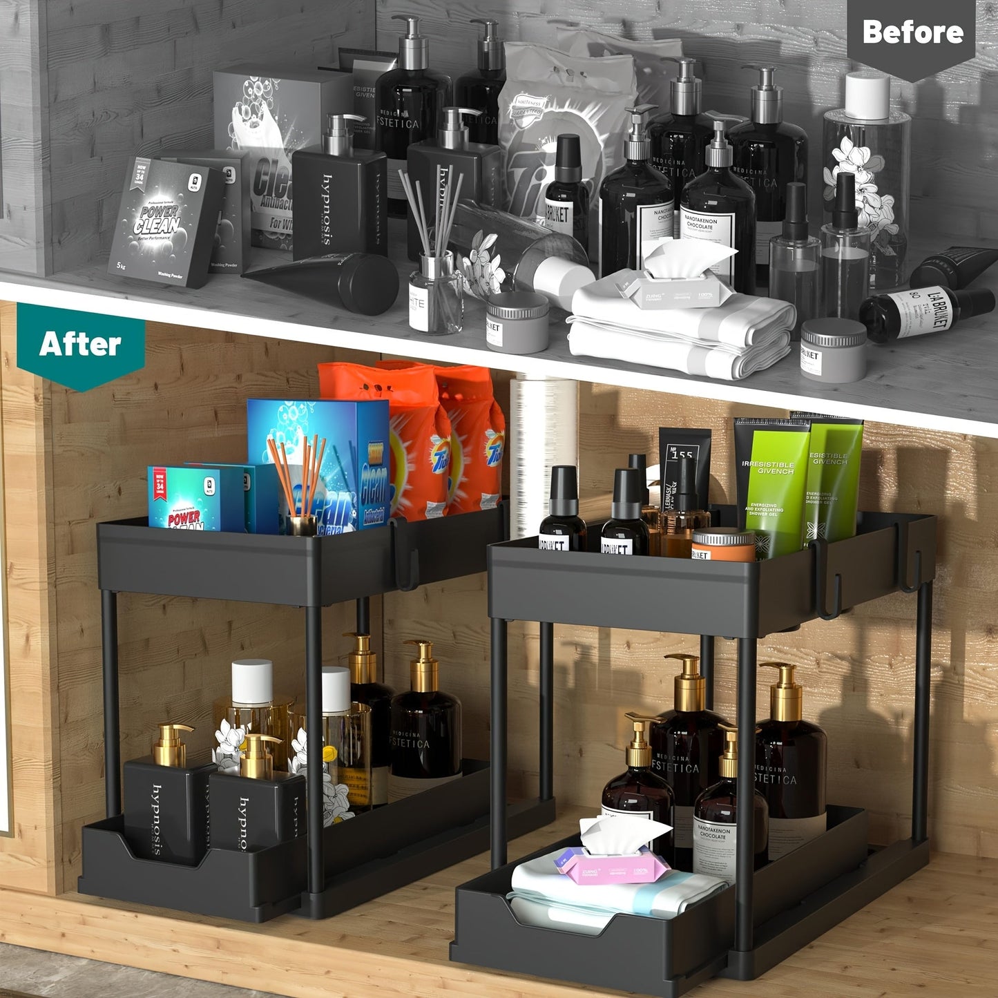 Expandable Under-Sink Cabinet Organizer