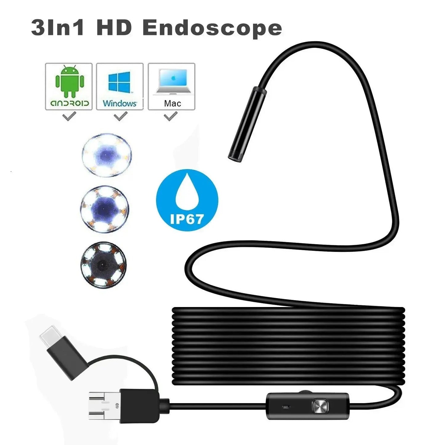 Endoscope Lens | Waterproof Inspection Scope | HD Imaging with LED Illumination | ScopeMate