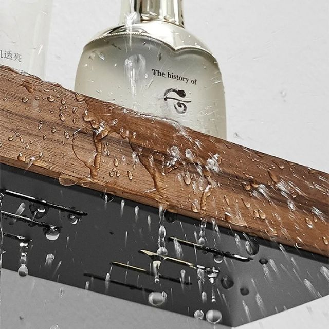 WoodHaven - Rustic Wooden Bathroom Shelf