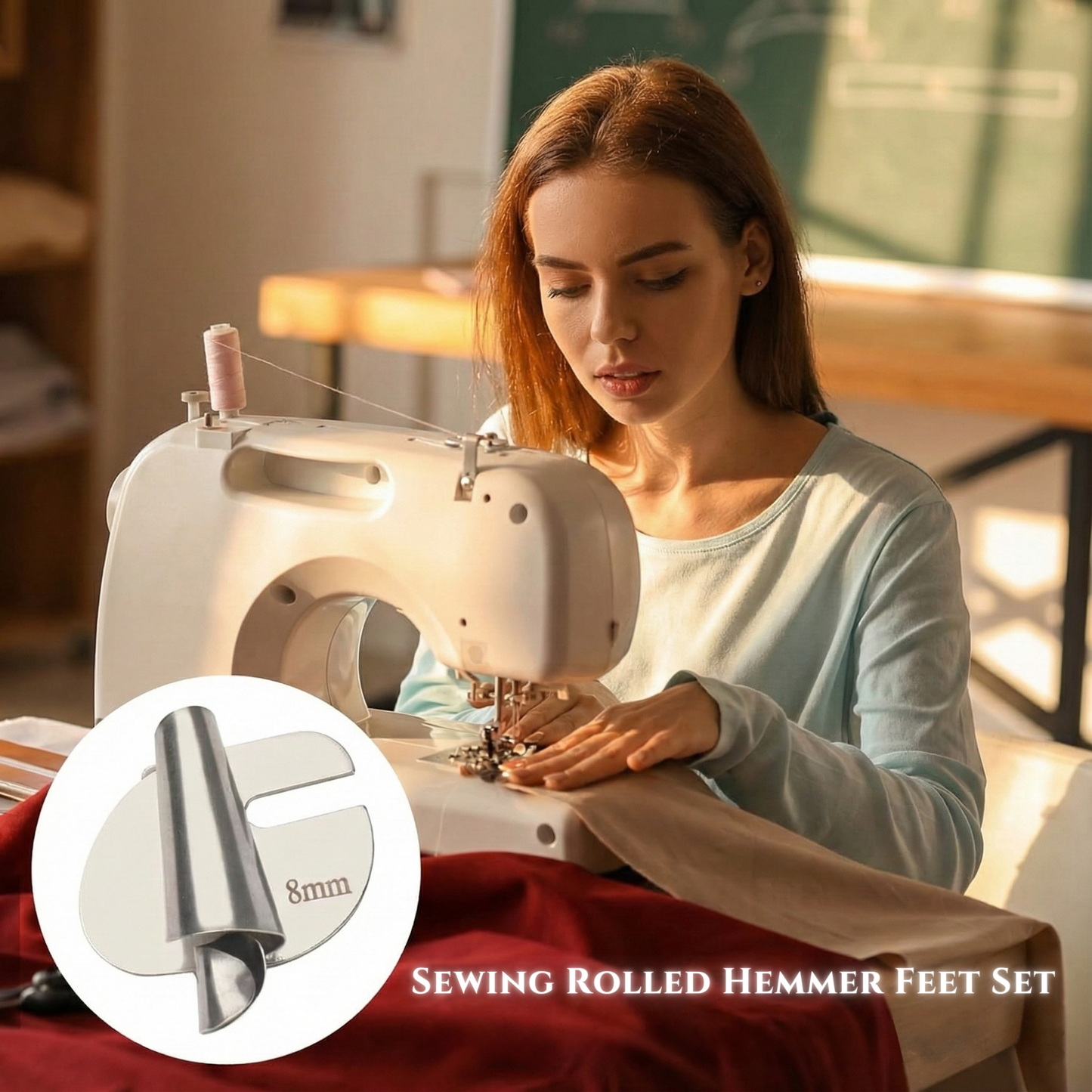 VeroEdge — Rolled Hem Presser Foot Set for Sewing Machines
