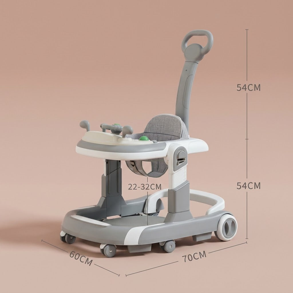 Foldable Baby Walker Anti-Rollover Music | The Glide-Safe Pilot