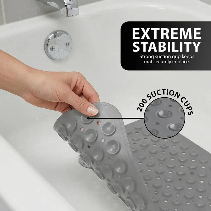 Non-skid Bath Mat | Raised Texture | Quick Water Flow | SafeStep