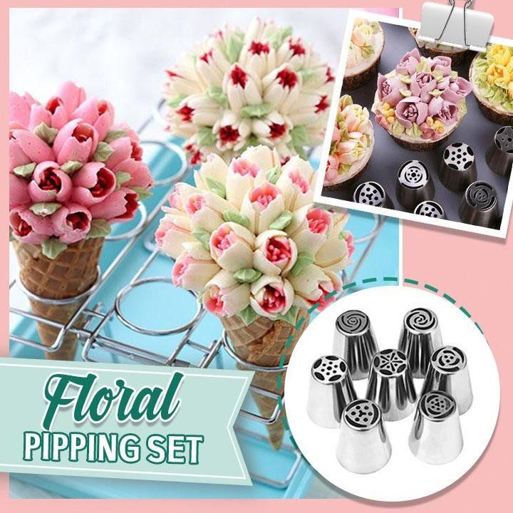 Floral Piping Tip Set for Icing and Cake Decorating