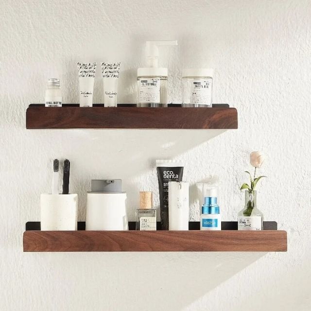 WoodHaven - Rustic Wooden Bathroom Shelf