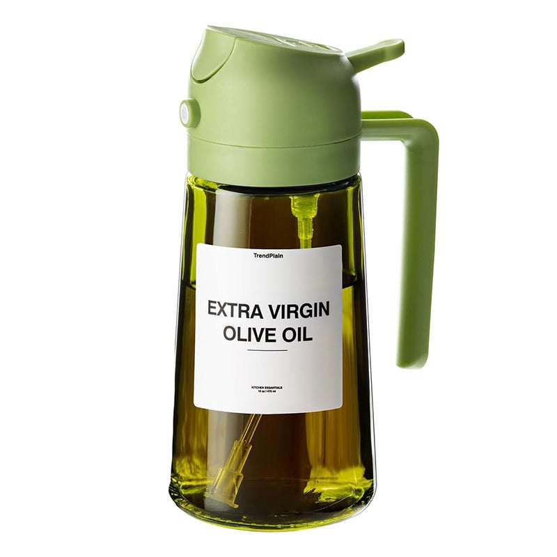 Dual-Function Glass Oil Dispenser and Sprayer for Kitchen Applications