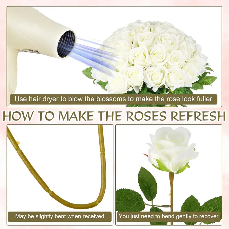 48 Realistic Silk Flower Bouquet for Home & Wedding Decor