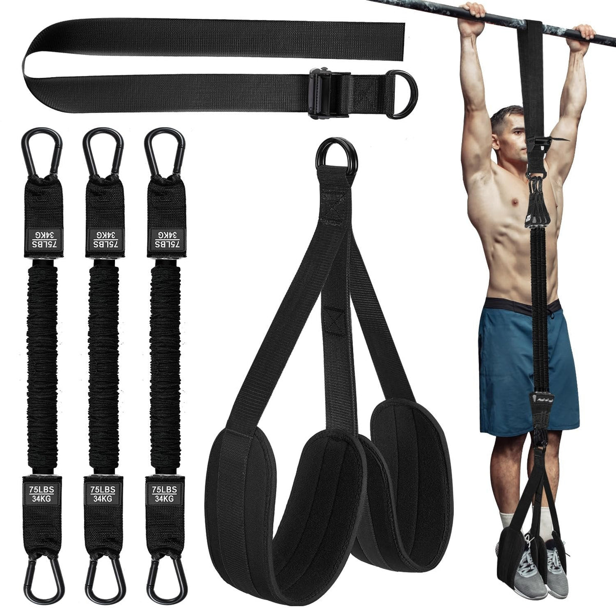 Pull-up assistance band with double foot system