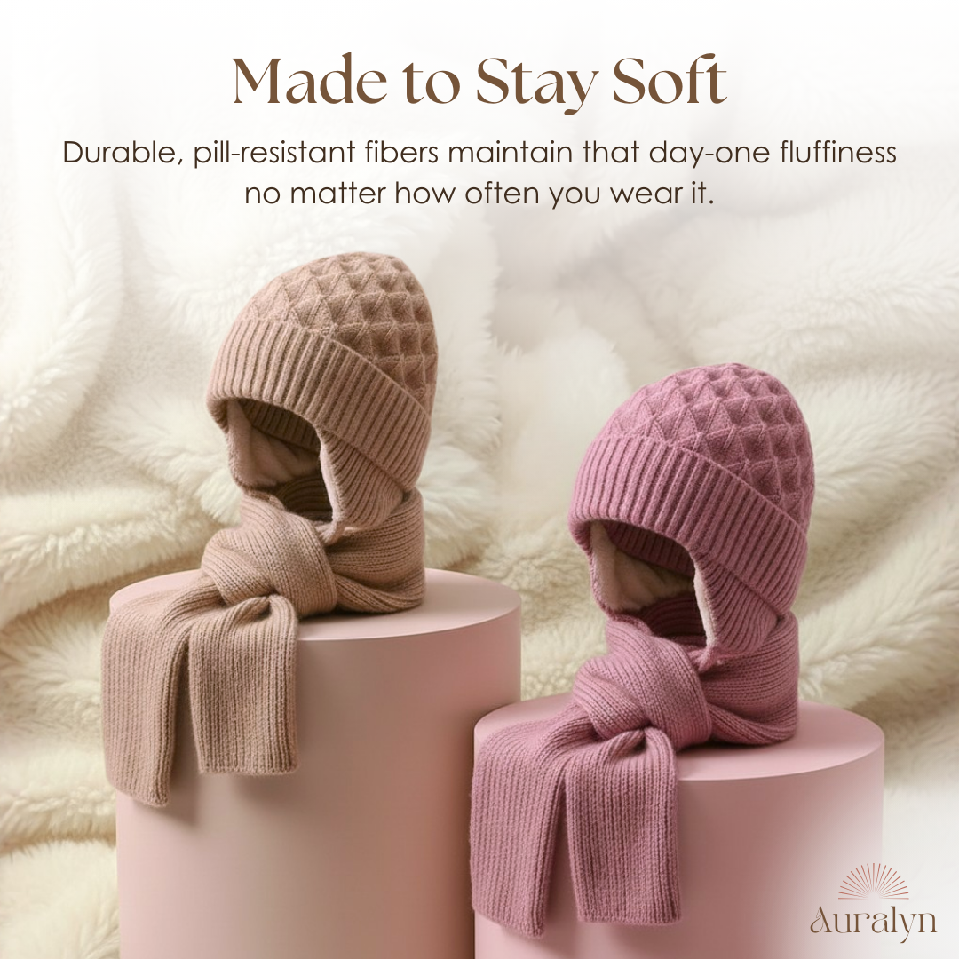 Auralyn™ – Women's Fleece-lined Knitted Hat Scarf (30% Off)