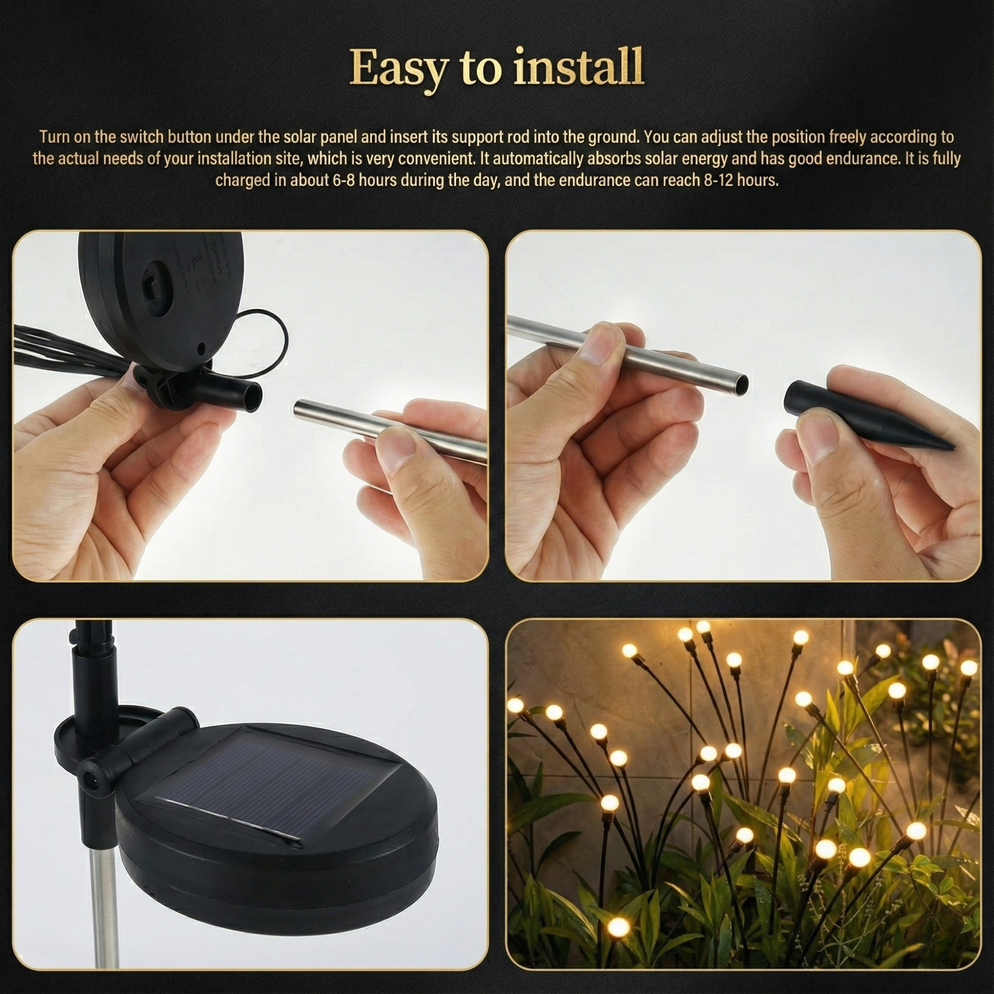LumiFire™ Solar Firefly Garden Lights