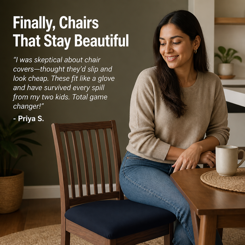 FluidFit Chair Covers — Hug Your Chairs with Flawless Style and Spill-Proof Comfort