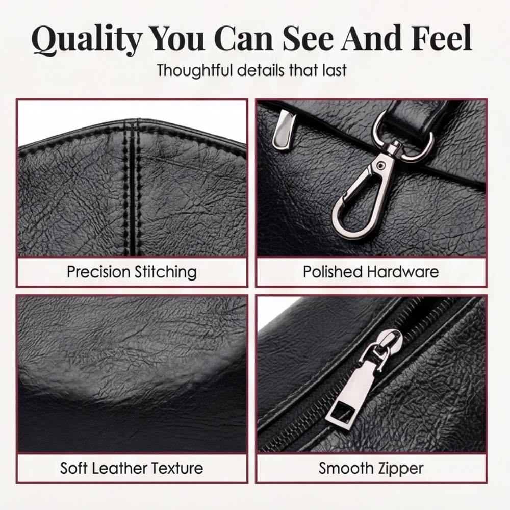 Carria™- Soft Leather Crossbody With 3 Compartments