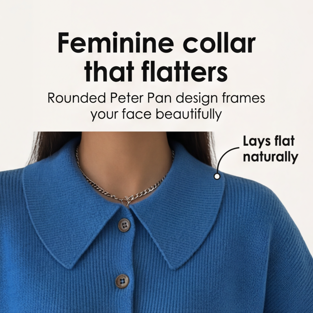 Collete™- Soft Knit Cardigan With Peter Pan Collar
