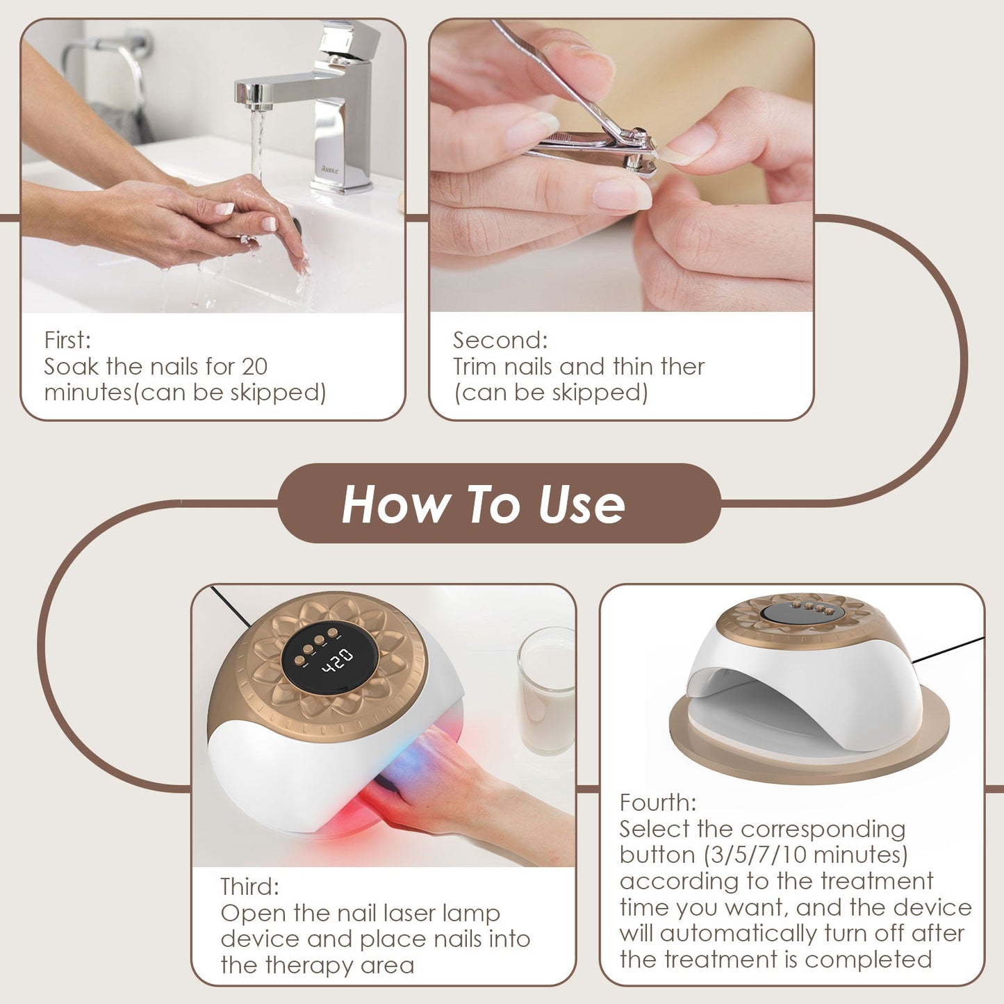 Device for Treating Toenail Fungus with Gold Light Technology