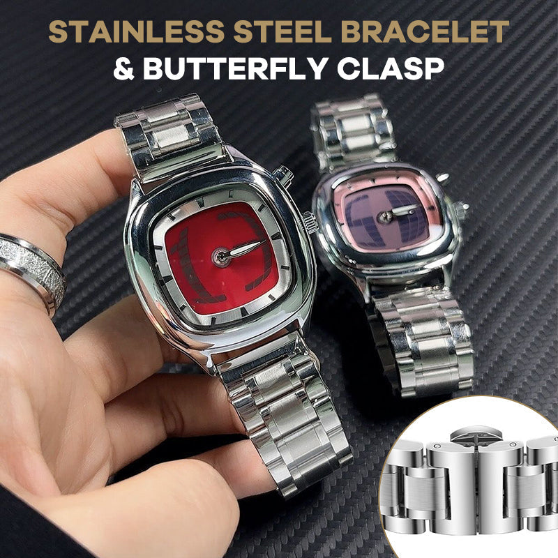 Clockwise™ – Stainless Steel Dual Display Retro Quartz Watch