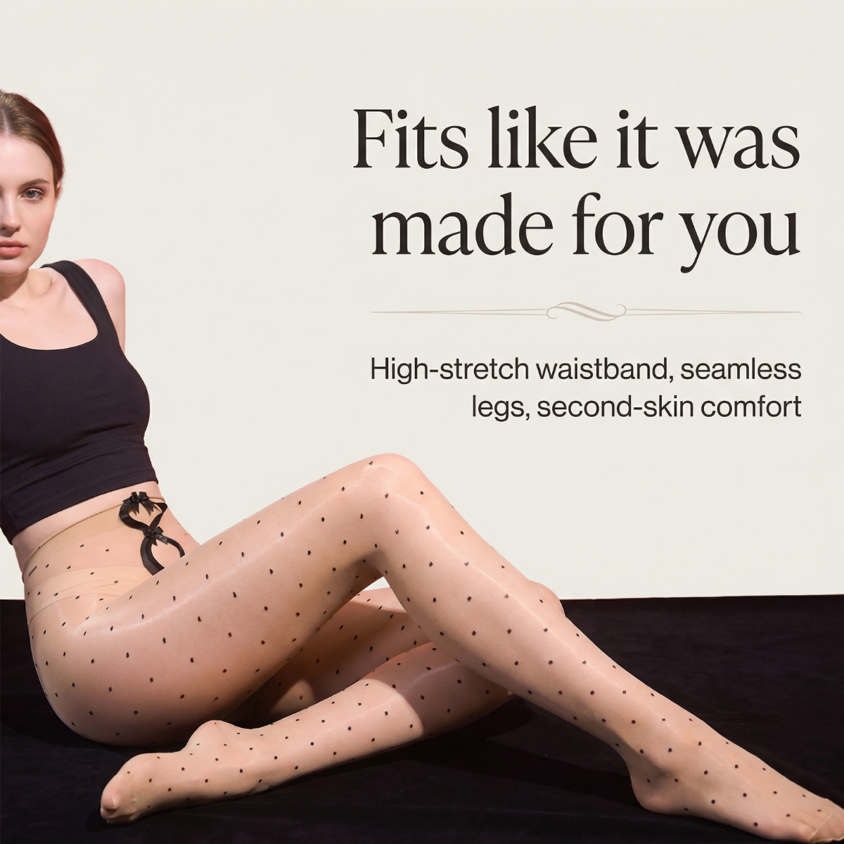 Aurelia™ – Bow Cutout Shimmer Polka Dot Tights