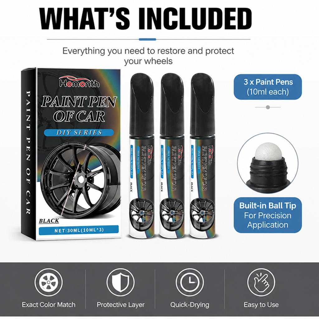 VeloMist Wheel Touch-Up Trio — Instantly Restore Your Ride’s Flawless, Showroom Shine
