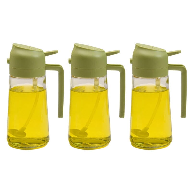 Dual-Function Glass Oil Dispenser and Sprayer for Kitchen Applications