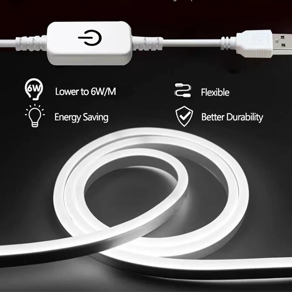 LED Light Strip with Adhesive and USB Touch Control