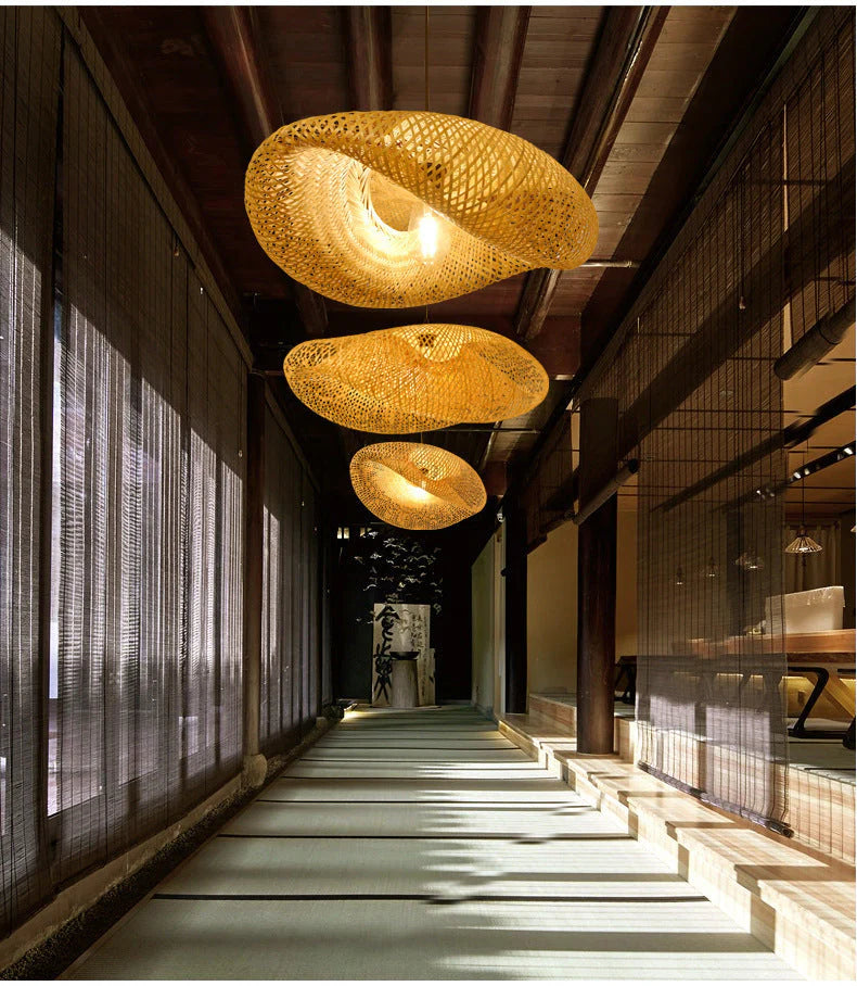 Handcrafted Bamboo Pendant Light – Cozy Glow Through Natural Weave