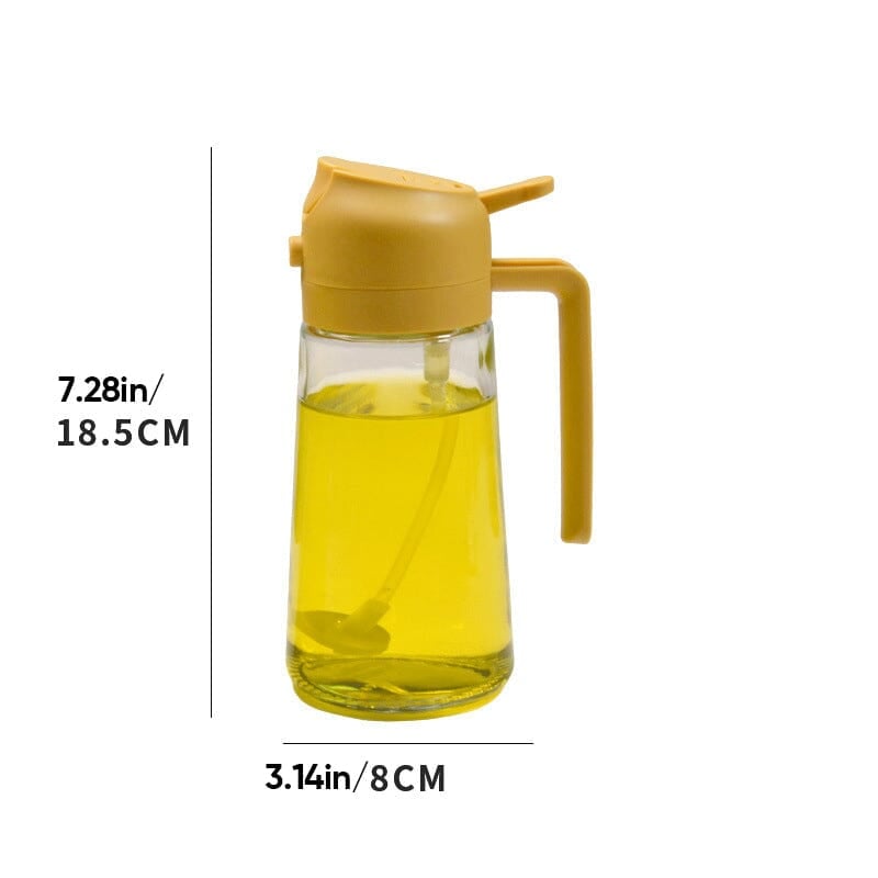 Dual-Function Glass Oil Dispenser and Sprayer for Kitchen Applications
