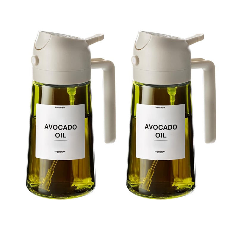 Dual-Function Glass Oil Dispenser and Sprayer for Kitchen Applications